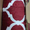 Homemate Heated Blanket Electric Throw - 50x60 Heating Blanket with 10 Fast Heat Levels 8 Hours Auto Off Soft Cozy Flannel Over-Heated Protection ETL Certification Keep Warming in Home (Red Geometry)