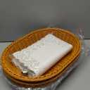 Rattan Bread Baskets, 2 Pack, Oval Woven Baskets with Acrylic Lids, 15.75 x 11.81 inches, Stainless Steel Tongs, Lace Doilies, for Bread, Fruit, Food Display