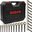 22-Piece Ratcheting Wrench Set, Metric 8-19mm & SAE 1/4-3/4" | Ratchet Combination Wrenches Set with Organizer Box,12 Points 72-Teeth,Nickel Plating
