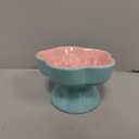 S&Q's CERAMICS Raised Slow Feeder Cat Bowl, Ceramic Elevated and Titled Glass Food Bowl Small Dogs Slow Feeder, Flower Shaped Cute Cat Dish for Dry and Wet Food (Pink, 5.8")