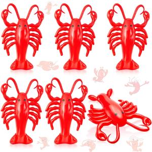 Juexica 6 Pcs 20 Inches Inflatable Lobsters Blow up Crawfish Party Decorations Crawfish Boil Decorations Aquatic Animal Lobsters Birthday Beach Theme Pool, Red