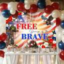 Avezano Patriotic Soldier Backdrop American Flag Patriotic Soldier Free&Brave Backdrop Home of The Free 4th of July Background for Independence Day Veterans Day Memorial Day Decoration (7x5ft)