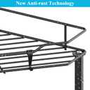 HuggieGems 4 Tier Floor Standing Corner Shower Caddy Organizer Shelf with Hooks, Bathroom Shelves Stand Rack, Black (Brown)