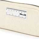 2 x Trilly Canvas Pencil Case Pouch with Ruler I Larger Capacity Simple Pencil Pouch I School Small Pencil Bag For Boys & Girls I Holds Pencil, Pen, Personal Items & Desk Organizer Cute Pen Pouch Ivory