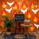 Fuutreo 96 Pcs Large Size Come Holy Spirit Fire Flame and Dove Pigeon Paper Cutouts Decorations Pentecost Religious Decor Stickers for Classroom Bulletin Church Sanctuary Sunday School Decorations