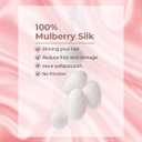 Mulberry Silk Scrunchies - Women's Hair Ties for Sleep, No Damage Curly Hair Elastics, Frizz & Breakage Free Ponytail Holders, 4 Pack (Pink/Ivory-4)