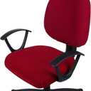 Smiry Stretch Jacquard Office Computer Chair Covers, Removable Washable Universal Desk Rotating Chair Slipcovers Protector, Seat + Backrest Cover, Burgandy, 22"D x 22"W x 2.5"H