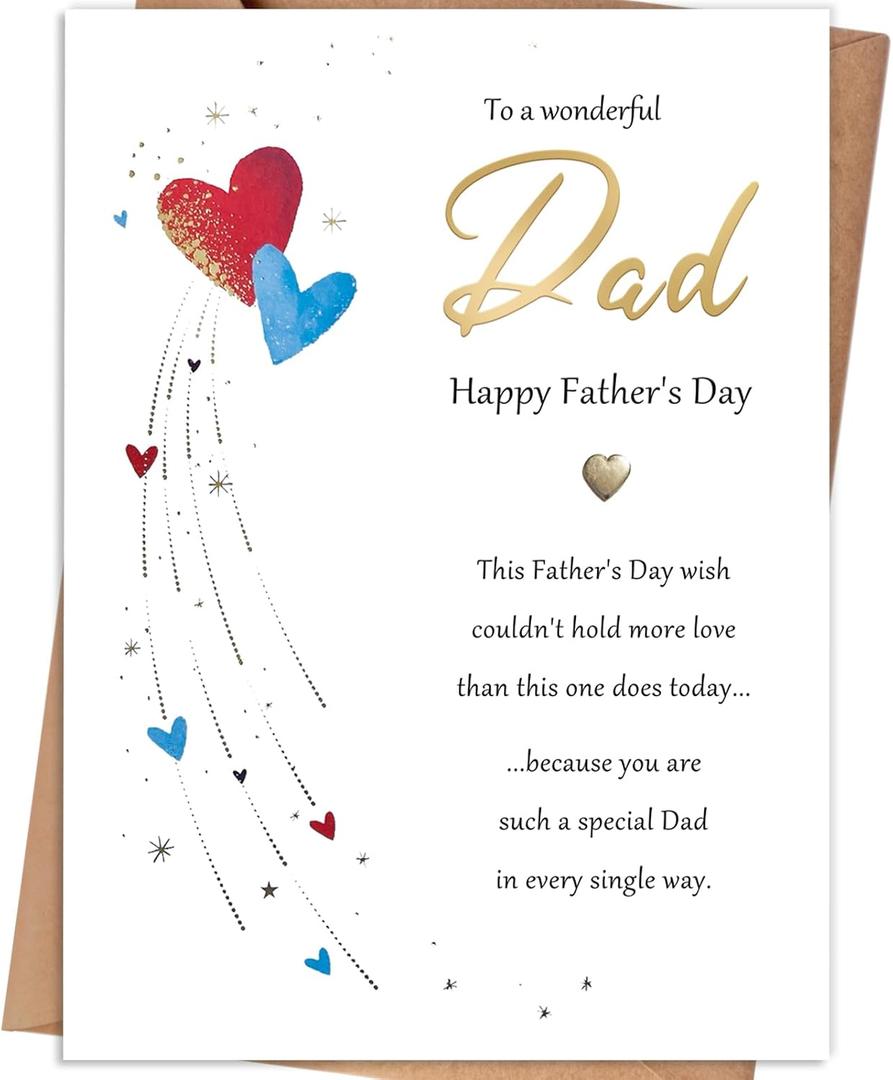 11 x Dad Fathers Day Card, Fathers Day Card Gift for Dad from Daughter Son, Father's Day Card for Daddy, Fathers Day Decorations