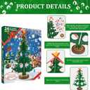 Christmas Countdown Advent Calendar,with a Tabletop Wooden Christmas Tree and 28 Ornaments Snowman Santa Decorations for Boys, Girls and Kids Party Favors, Classroom Prizes, Xmas Gift (Style 1)