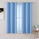 ChrisDowa Grommet Room Darkening Curtains for Bedroom and Living Room - 2 Panels Set Thermal Insulated Blackout Curtains (Sky Blue, 38W x 54L)