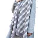 Wander Agio Diagonal Checkered Scarf Winter Shawl Thick Cashmere-Like Soft Wrap Warm Scarves Womens Plaid Shawls