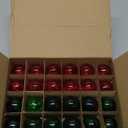 Meconard G40 Colored LED String Light Bulbs, Shatterproof LED 1 Watt Globe Replacement Bulbs, E12/C7 Candelabra Base,Red Light Bulb Green Light Bulb, 25 Pack