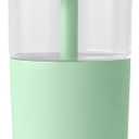 REDUCE Aspen 20 oz Vacuum Insulated Glass Tumbler with Lid & Extra Wide Straw - Keeps Drinks Cold for 12 Hrs - Ideal for Iced Coffee, Smoothies & Boba - Dishwasher Safe, Soft Base - Matcha