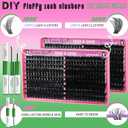 Lash Clusters Kit 100D+200D Thick Volume Eyelash Clusters Kit 12-25mm Wispy Individual Lashes D Curl Long Cluster with Lash Bond and Seal Waterproof DIY Lash Extension Kit(KIT-280PCS)