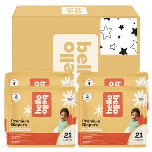 Hello Bello Diapers, Size 4 (22-37 lbs) Superstars - 84 Count Value Pack of Premium Disposable Baby Diapers, Hypoallergenic with Soft, Cloth-Like Feel