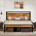 Z-hom Easy Assembly Sturdy Metal Platform Bed, Queen Size Bed Frame with Headboard & Footboard, Anti-Slip & Silent Support, No Box Spring Needed with Underbed Storage, Modern Bedroom Furniture