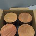 4 Pack Glass Salad Jars with Wooden Lids for Meal Prep, Leakproof Container with Two Small Built in Cups for Wet/Dry Separation for Salad Dressing and Ingredients, 32oz Mason Jars (Acacia)