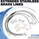 89716 Stainless Brake Lines, Front and Rear Extended Brake Lines Compatible with Jeep Wrangler JK JKU 2007-2018 for 4-6" Lift