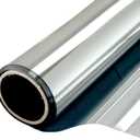 WPCTEV Window Film One Way Mirror Film Daytime Privacy Static Non-Adhesive Decorative Heat Control Anti UV Window Tint for Home and Office, Silver 35.4" x 78.7"