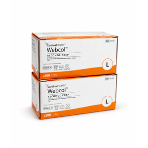 Webcol Alcohol Prep Pads, Large, Covidien 5110, 2PlySpecial Pack of 2 Boxes by Webcol, Original, 200 Count (Pack of 2)