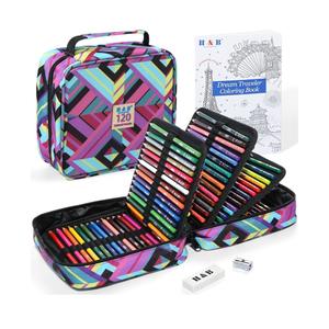 H & B 120 Colored Pencils Set, Art Pencil Kit for Adult Coloring,Oil Based Soft Core, Ideal for Coloring Sketching Shading,Art Set for Kids Teens Beginner Wooden Color Pencils