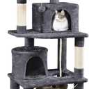 Yaheetech 62.5inches Cat Tree Cat Tower Cat Condo with Platform & Hammock, Scratching Posts for Kittens Pet Play House with Plush Perch for Indoor Activity Relaxing, Dark Gray