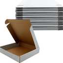 11x11x2 Inches Shipping Boxes Set of 25,White Corrugated Mailing Cardboard Box Literature Mailer for Packing Small Business Moving Storage, E-Commerce Packaging Mailing Boxes Gift Boxes for Presents