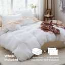 Bedsure White Oversized King Duvet Cover - 3 Pieces Prewashed Cotton-Like Extra Soft Bedding Set, Includes 1 Duvet Cover 120x98 Inches with Zipper Closure & 2 Pillow Shams, Comforter Not Included
