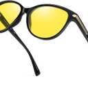 TJUTR Night Vision Driving Glasses for Men & Women, Polarized Anti Glare Yellow Lens Glasses for Night Time Safety TN2582