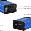 Modified sine wave power inverter 150 watt rated power and 300 watt surge power with 2 USB port output. (Blue)