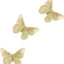 GUSFREUD 3D Butterfly Wall Decor Set – Resin Wall Decorations for Living Room, Bedroom, Garden, Yard, Outdoor and Gallery Walls - Antique Gold - Set of 3
