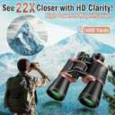 22x50 Binoculars for Adults High Powered, BAK-4 Prism HD FMC, Professional Waterproof Binoculars for Bird Watching, Hunting, Travel with Carrying Bag