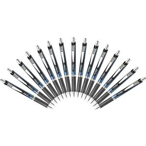 Pentel EnerGel Deluxe RTX Retractable Liquid Gel Pen - 0.5mm - Fine Line - Needle Tip - Black Ink/ Blue & Black Body/Total 15Pens Set