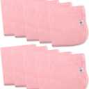 HonestBaby 10-Pack Terry Wash Cloths in Gift Box 100% Organic Cotton for Infant Baby Boys, Girls, 10-Pack Light Pink, One Size