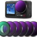 K&F CONCEPT ND Filter Compatible with DJI Osmo Action 5 Pro/ Osmo Action 4, 6 Pack CPL ND8 ND16 ND32 ND64 ND256 Polarizer Neutral Density Filter Action Camera Accessories, Multi Coated HD Optical Glass