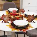 6 Pcs Fall Wooden Leaves Decorations Farmhouse Thanksgiving Table Decor Vintage Harvest Tabletop Decoration Wooden Maple Leaves Centerpiece for Thanksgiving Fall Party (Stylish)