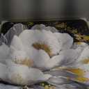 Framed White and Black Flower Wall Art for Study, Hand Painted Floral Oil Painting for Bedroom, Modern Textured 3D Artwork Office Kitchen Decor 28x40inch