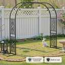 Metal Garden Arch, Heavy Duty Garden Trellis for Climbing Plants, with Enlarged Base for Stability, Ideal for Wedding Arches & Party Decorations, 55" W x 86" H