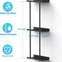 Towel Rack for Bathroom, Wall Mounted Vertical Rolled Towel Storage Organizer Holder with Shelf, Holds Up 6 Large Bath Sheets, Black Large Size