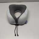 napfun Neck Pillow for Traveling, Upgraded Travel Neck Pillow for Airplane 100% Pure Memory Foam Travel Pillow for Flight Headrest Sleep, Portable Plane Accessories, Light Grey