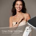 WFEAGL Leather Band Compatible with Apple Watch Bands Women 49mm 46mm 45mm 44mm 42mm(Series 3 2 1),Dressy Slim Grain Genuine Leather band for iWatch Ultra SE Series 11/10/9/8/7/6/5/4/3/2/1-White/Silver