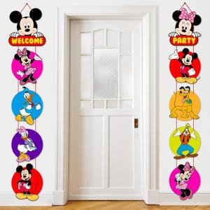 Mouse Birthday Party Supplies, Door Sign Porch Sign Welcome Banner for Mickey Party Decorations