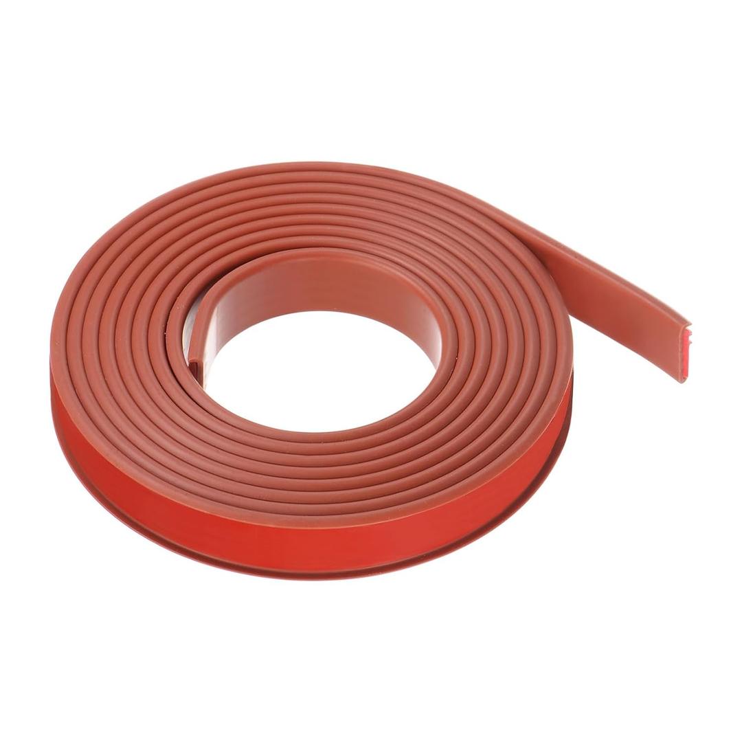 HARFINGTON U-Shape Edge Banding 5/8" x 9.8ft (16mm x 3000mm) Self Adhesive TPE Flexible Veneer Edging Edge Protector for Furniture Cabinet Table Repair, Brown