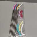 40 oz Stainless Metal Straws for 40 oz Stanley Tumbler, 6Pcs Reusable Straight Long Steel Straws with 12 Silicone Tips and 2 Straw Cleaning Brushes(6Color3, 40oz)