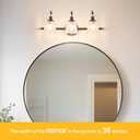 Matte Black Bathroom Vanity Light, Farmhouse Bathroom Light Fixtures Over Mirror, 3 Light Vanity Lighting Fixtures, Flower Glass Shade Wall Sconce Lighting