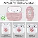 Case for Apple Airpods Pro 3 Case Cover 2025, VISOOM Bling Jewerly Airpods iPods Pro3 Cases Cute Glitter Diamond Airpod iPod Pro3 Cases Rhinestone AirPods iPods Pro 3rd Gen Cas with Keychain for Women