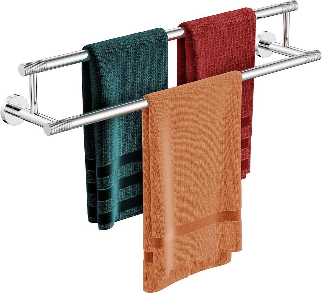 Bath Towel Holders 24 Inch, Chrome Polished SUS304 Stainless Steel Towel Racks for Bathroom - Wall Mounted Bathroom Towel Racks
