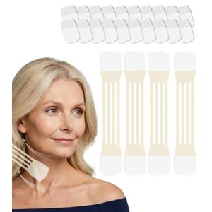 Neck lift tape, Instant Lift for Sagging Skin & Wrinkles, (4 Bands + 20 Patches Lift Strips for Neck), Neck Tape Lifting Invisible, Durable, Waterproof and Flexible Adhesive Tape for Women (20 pcs)