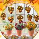 QOUBAI 32 Sets Fall Bouquet Suncatchers Craft Kit DIY Window Stained Glass Effect Autumn Bouquet Paper Crafts Home School Classroom Decoration Kid Birthday Gift Creative Art Project Activity Game