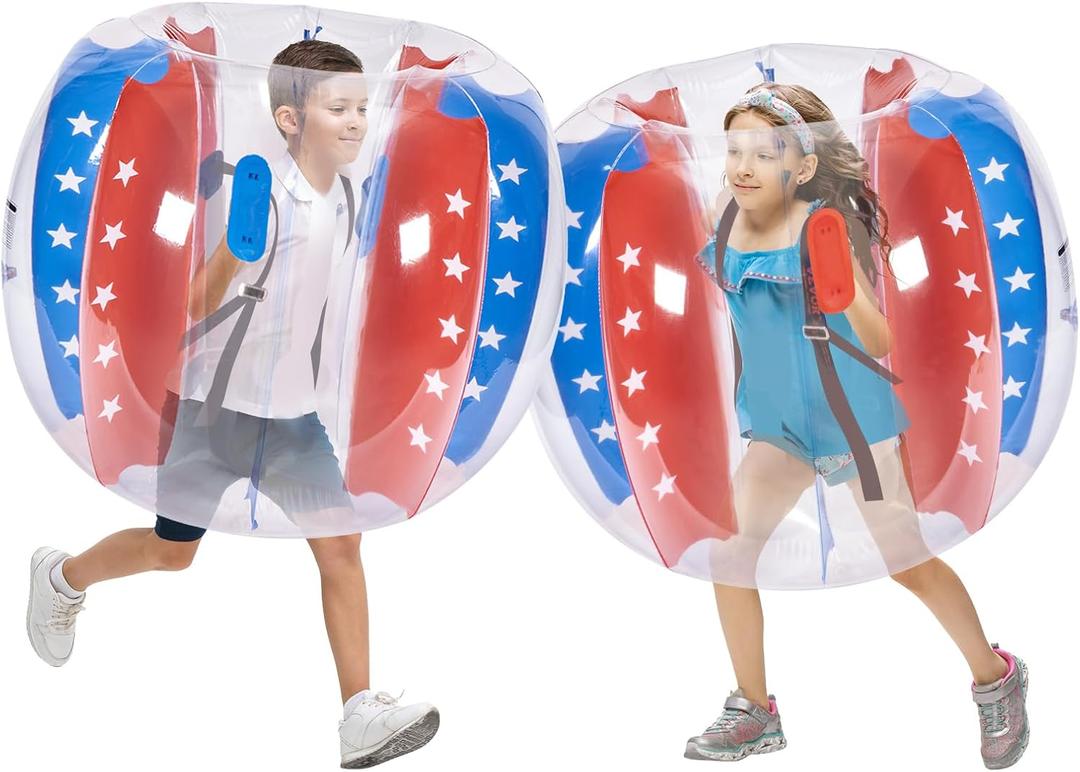 VEVOR Inflatable Bumper Balls 2-Pack, 4FT/1.2M Body Sumo Zorb Balls for Kids & Teens, Durable PVC Human Hamster Bubble for Outdoor Team Gaming Play, Bumper Bopper Toys for Playground, Yard, Park